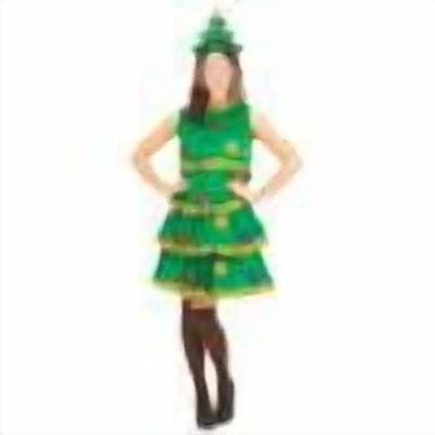 Cnbwig Women Christmas Tree Dress Sleeveless Sequin Layered Tulle Tutu Outfit Dress Xmas Tree Green Dresses for Adult Z3-Green M