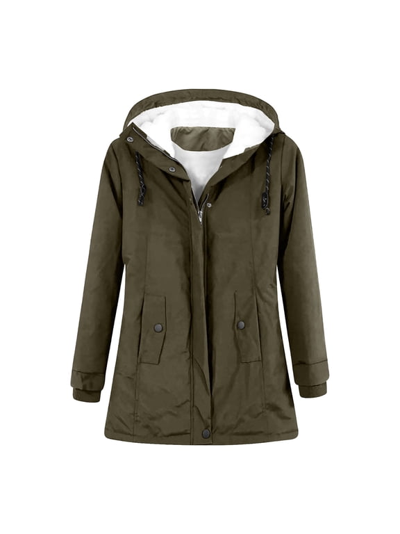 Women's Winter Puffer Coat Solid Windproof Thicken Parka Coat Lined Warm Winter Jacket Loose Outwear for Womens Z2-Green M
