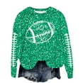 thumbnail image 1 of Cnbwig Womens Hoodies Sweatshirts Pullover Long Sleeve Crewneck Sweatshirt Football Glitter Print Sequins Loose Winter Top Soft Blouse Casual Tops Comfy Fall Fashion Outfits Winter A16-Mint Green XL, 1 of 5