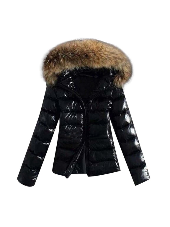 Womens Lightweight Puffer Jacket, Winter Coats for Women Warm Quilted Bubble Padded Hood Coat with Collar Z3-Black XL