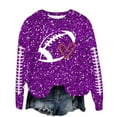 thumbnail image 1 of Cnbwig Womens Oversized Hoodies Sweatshirts Long Sleeve Crewneck Football Glitter Print Pullover Sequins Loose Winter Soft Blouse Sweaters Winter Fall Outfits Y2K Clothes A11-Purple L, 1 of 5