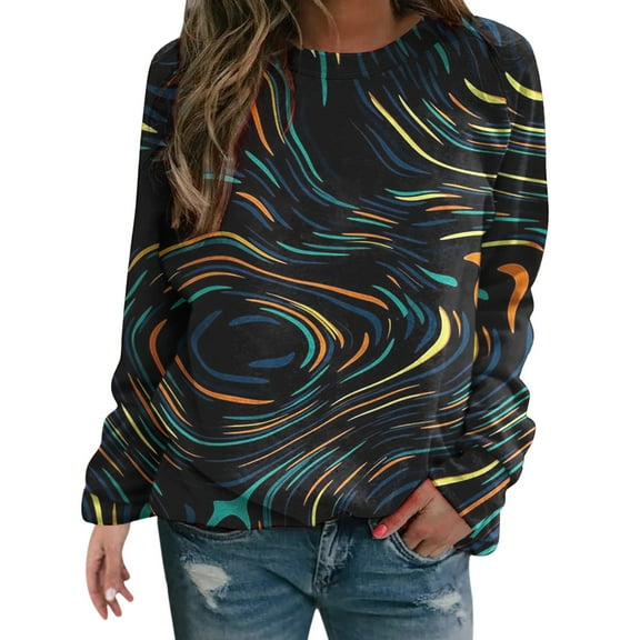 Cnbwig Womens Sweatshirts Hoodies Sweaters Pullover Sweatshirt Leopard Floral Print Long Sleeve Blouse Lightweight Crew Neck Tops Sweaters Fall Winter Tops Teen Girls Preppy A10-Mint Green L