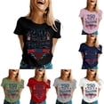 thumbnail image 1 of Cnbwig Womens Tops Graphic Print T Shirt Anniversary Letter Printed Casual Short Sleeve Loose Tees for Everyday Wear, 1 of 4