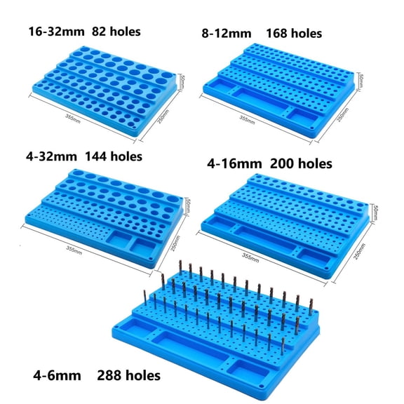 Cnc Tool Organizer With Multiple Hole Configurations Perfect For Workshop Use 4-16Mm 200 Holes Fangkenuo