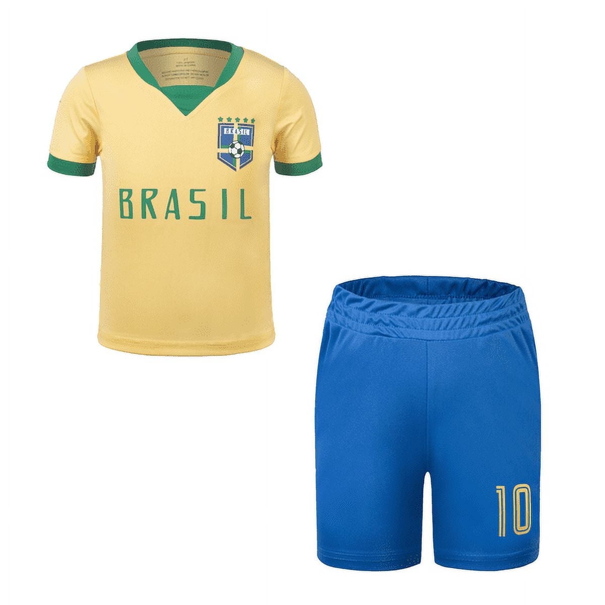 Custom Brazil National Soccer Team Jersey – Adult & Youth Sizes, Yellow, High-Quality Print