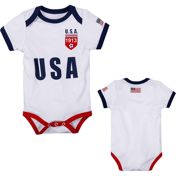 Cnins Newborn US Soccer Jersey Bodysuit for Boy Girl Baby Onesie Unisex (0-3 months)