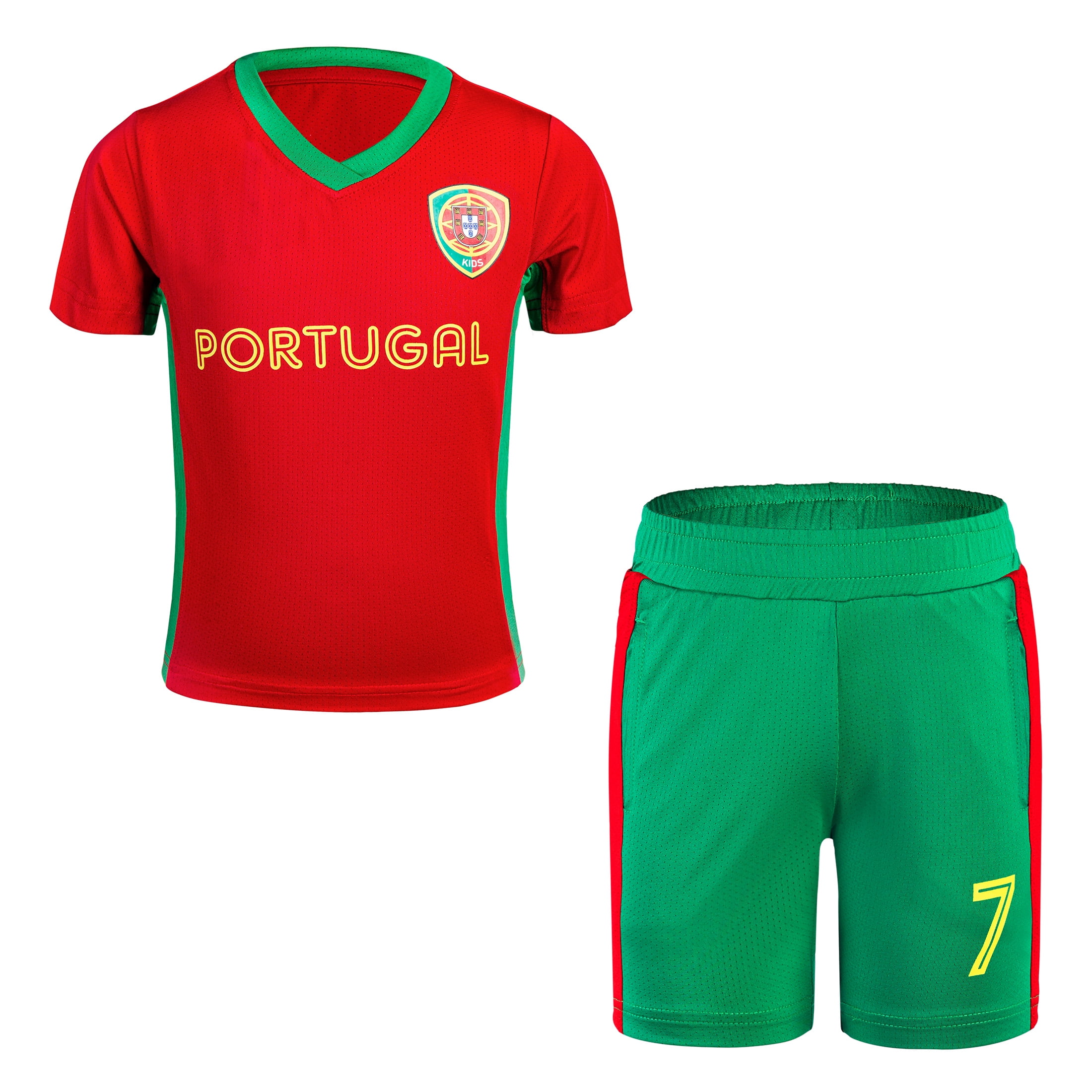 Cnins Portugal Ronaldo #7 Soccer Jersey Kit for Youth, Unisex Kids