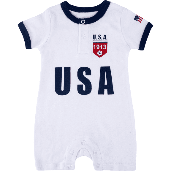 Cnins Toddler US Soccer Jersey Romper for Boy Girl Baby Onesie Unisex (3-6 months)