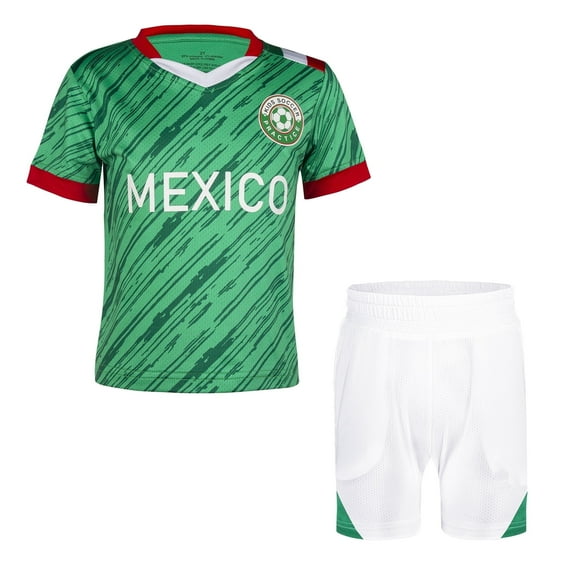 Cnins Youth Unisex Mexico Soccer Jersey Sombrero FCP Short Sleeve Uniform 2 Piece Sets (12Y)