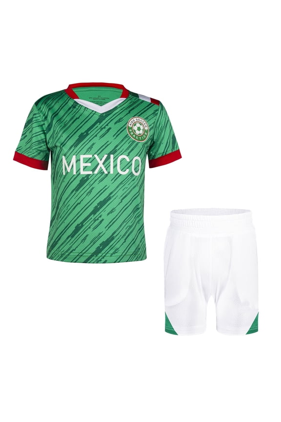 Youth Unisex Mexico Soccer Jersey Sombrero FCP Short Sleeve Uniform 2 Piece Sets (14Y)