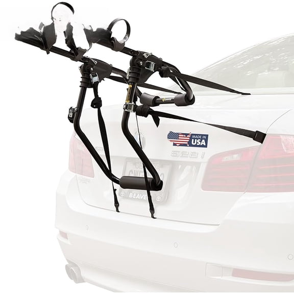Cnonily Guardian Trunk Bike Rack – No-Hitch Bicycle Carrier for Car, Sedan, Hatchback, SUV, Van, – Foldable Steel Mount – Easy Installation, American-Made, Fits Up to 3 Bikes (35 lbs Each)
