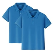 CNUIAEG 2-Pack Kids Polo-Shirts Solid Short Sleeve T-Shirt Summer Undershirt Tops for Boys & Girls