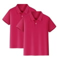 thumbnail image 1 of Cnuiaeg 2-Pack Kids Polo-Shirts Solid Short Sleeve T-Shirt Summer Undershirt Tops for Boys & Girls, 1 of 6