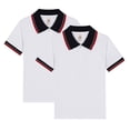 thumbnail image 1 of Cnuiaeg 2 - Pack Kids Polo Shirts with Stylish Colored Stripes on Collar and Sleeves for Summer, 1 of 3