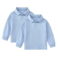 thumbnail image 1 of Cnuiaeg 2-Pack School Uniform Tagless Polo Tshirt for Little Boys & Big Boys,Color Blue,Size 2-3 Years, 1 of 4