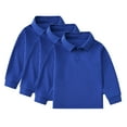 thumbnail image 1 of Cnuiaeg 3-Pack Boys School Uniform Polo Solid Color Tops (Little Boys & Big Boys),Color Dark Blue,Size 2-3 Years, 1 of 4