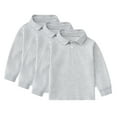 thumbnail image 1 of Cnuiaeg 3-Pack Boys School Uniform Polo Solid Color Tops (Little Boys & Big Boys),Color Grey,Size 7-8 Years, 1 of 4