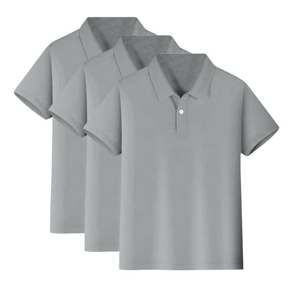 Cnuiaeg 3-Pack Classic Solid Color Polo Shirt for Kids