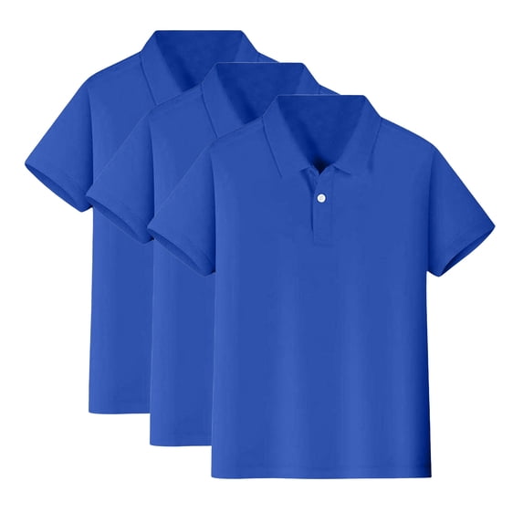 Cnuiaeg 3-Pack Classic Solid Color Polo Shirt for Kids