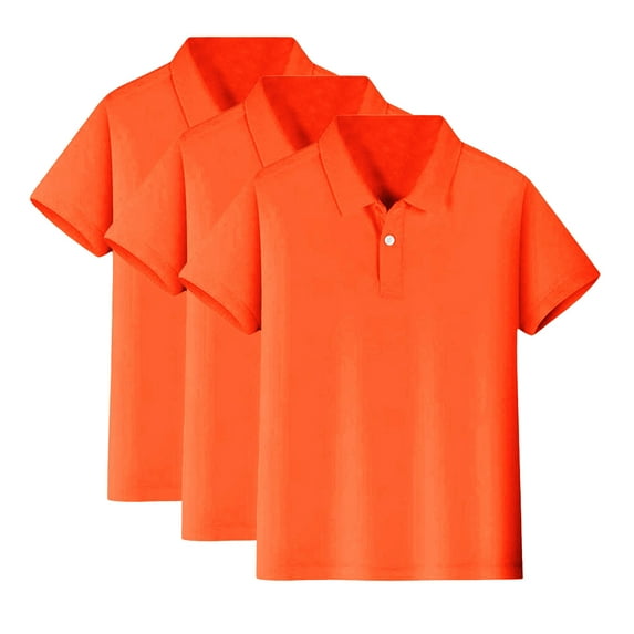 Cnuiaeg 3-Pack Classic Solid Color Polo Shirt for Kids