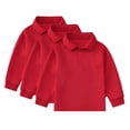 thumbnail image 1 of Cnuiaeg 3PCS Boys' Girls Long Sleeve Polo Shirts School Uniform Polo Shirts Comfortable Button Down Shirts,Color Red,Size 12-24 Months, 1 of 4