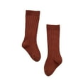 thumbnail image 1 of Cnuiaeg Baby Toddler Girls Ribbed Middle Socks - Ruffled Long Stockings for School,Color Watermelon Red,Size 6-12 Months, 1 of 3