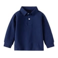 thumbnail image 1 of Cnuiaeg Boys Polo Shirts Kids School Uniform Shirts Long Sleeve Girls Collared Shirts,Color Navy,Size 12-18 Months, 1 of 8