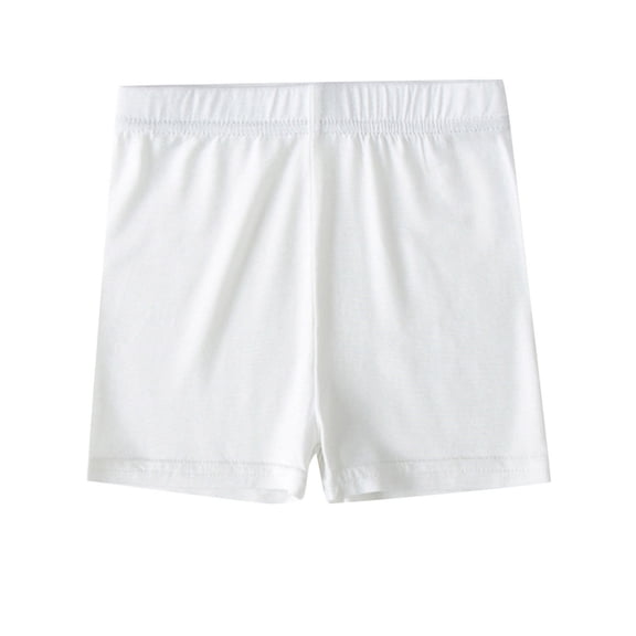 Cnuiaeg Girls' Bike Shorts for Cartwheels and Under Dress Shorts,Color White,Size 10-12 Years