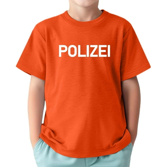Cnuiaeg Kids Casual Short Sleeve T Shirt with Letter Print Comfortable Loose Fit Top for Boys And Girls,Color Orange,Size 12-13 Years