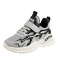 thumbnail image 1 of Cnuiaeg Kids' Color - Blocked Athletic Sneakers with Hook - and - Loop Closure and Mesh Upper,Color Grey,Size 10-10.5 Years, 1 of 9