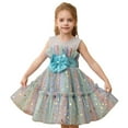 thumbnail image 1 of Cnuiaeg Stylish Summer Princess Mesh Dress for Little Girls with Starry Design,Color Sky Blue,Size 18-24 Months, 1 of 5