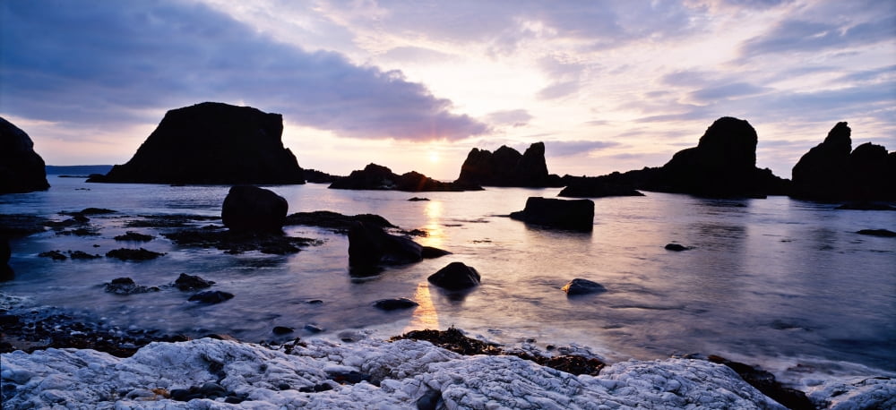 Co Antrim Whitepark Bay Ballintoy Canvas Art - The Irish Image Collection Design Pics (44 x 20)