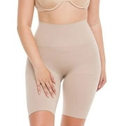 CoCoon Shapewear Mid Waist Tummy Control Butt Lifter Compression Biker Shorts Soft Touch Body Shaper Nude, Medium
