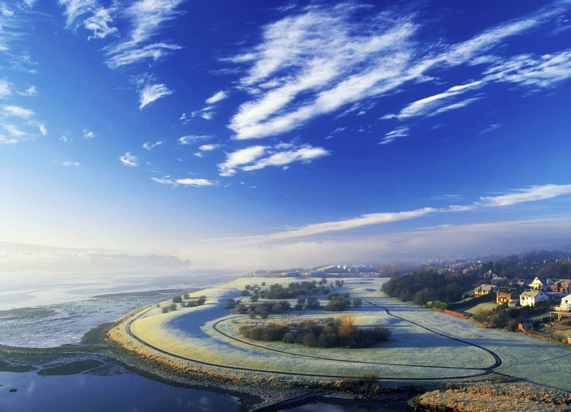 Co Derry Ireland High Angle View Of Winter Frost And Fog Over A Landscape Canvas Art - The Irish Image Collection Design Pics (36 x 24)