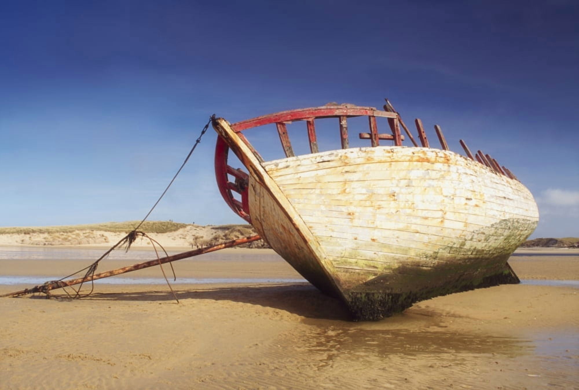 Co Donegal Ireland Marooned Boat Canvas Art - The Irish Image Collection Design Pics (18 x 12)