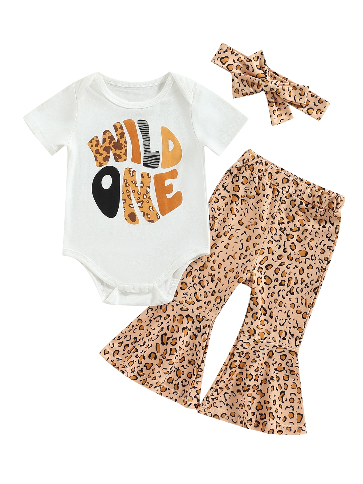Baby Girl Outfit Set - 3-Piece Fall/Winter Romper, Floral Pants & Headband (0-18 Months)