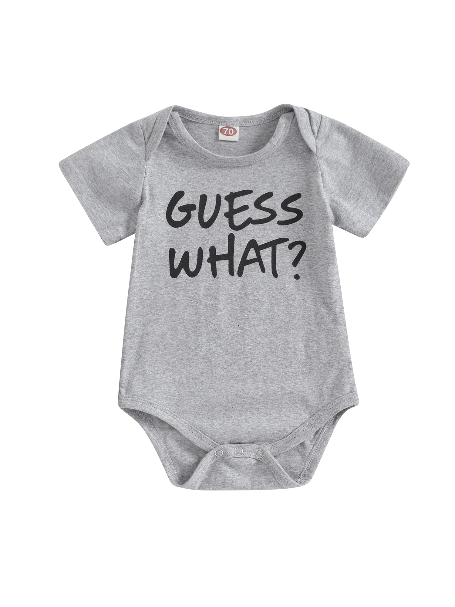 Co.MMehjri Baby Boys Summer Casual Romper Infant Gray Short Sleeve Crew