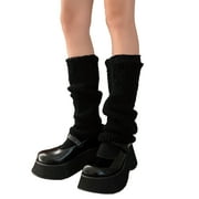 Co.MMehjri Women Juniors Thick Leg Warmers Cute Solid Color Knee High Socks Boot Cuffs Fleece Slouch Socks