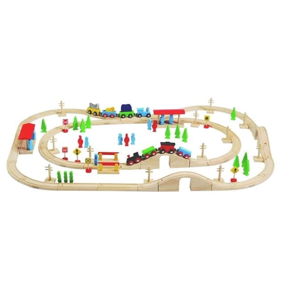Co-Magnetic Wood Train Set - 100 Piece