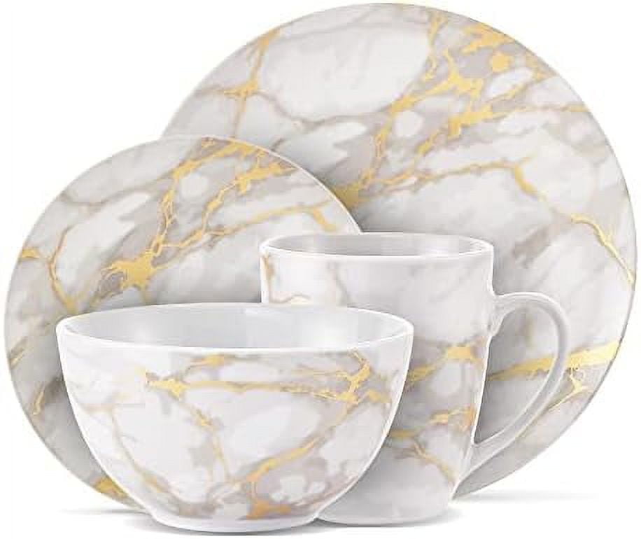 Co. Marble Plates And Bowls Sets, Modern Dinnerware Set, Kitchen