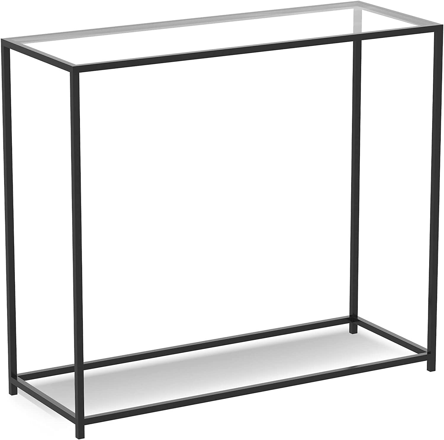 & Co. Metal Console Table with Glass, Black Console Tables for