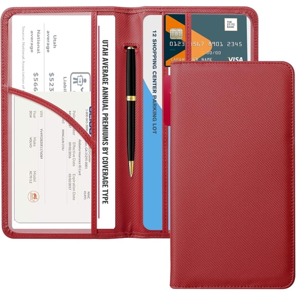 CoBak Car Registration and Insurance Holder - Vehicle Glove Box Car Organizer, Auto Truck Comparment Accessories Case with Magnetic Closure for Essential Document, Driver License, Cards