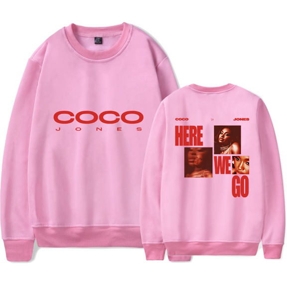 CoCo Jones Merch Sweatshirt Here We Go Crewneck Unisex Long Sleeve Hoodie Streetwear Pullover Top