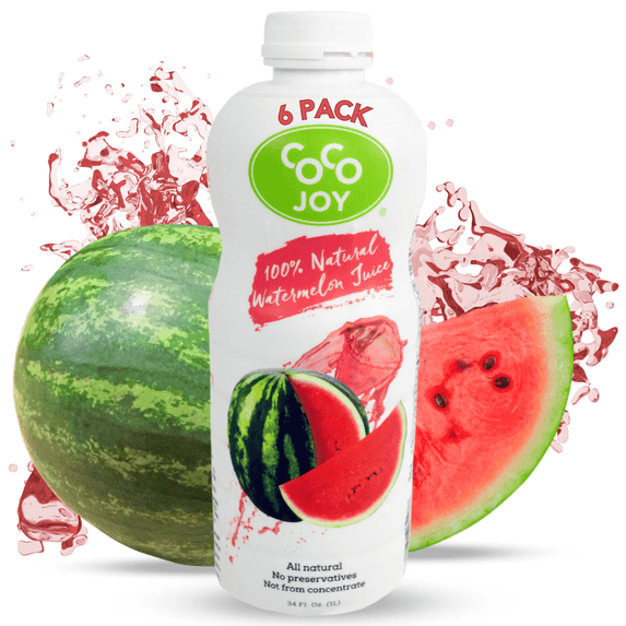 CoCo Joy 100% Natural Watermelon Juice | Fresh Low-Calorie Vitamins C and A | 6 Pack