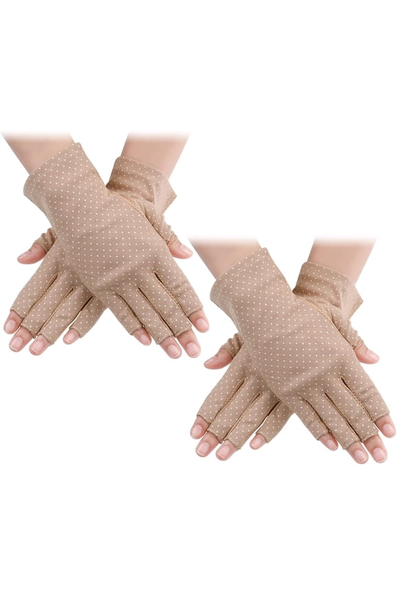 2 Pairs Sunblock Fingerless Gloves for Women Non-slip UV Sun Protection Gloves Driving Gloves for Summer Outdoor
