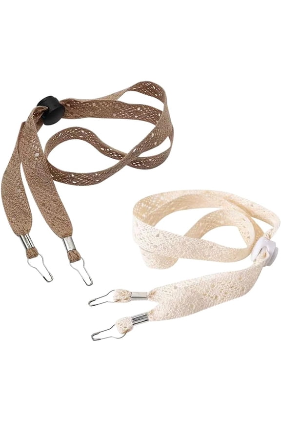 2 Pcs Adjustable Lace Hat Straps Removable Sun Hat Chin Straps Beach Hats Strings Fishing Caps Chin Strap Boating Hats Keeper