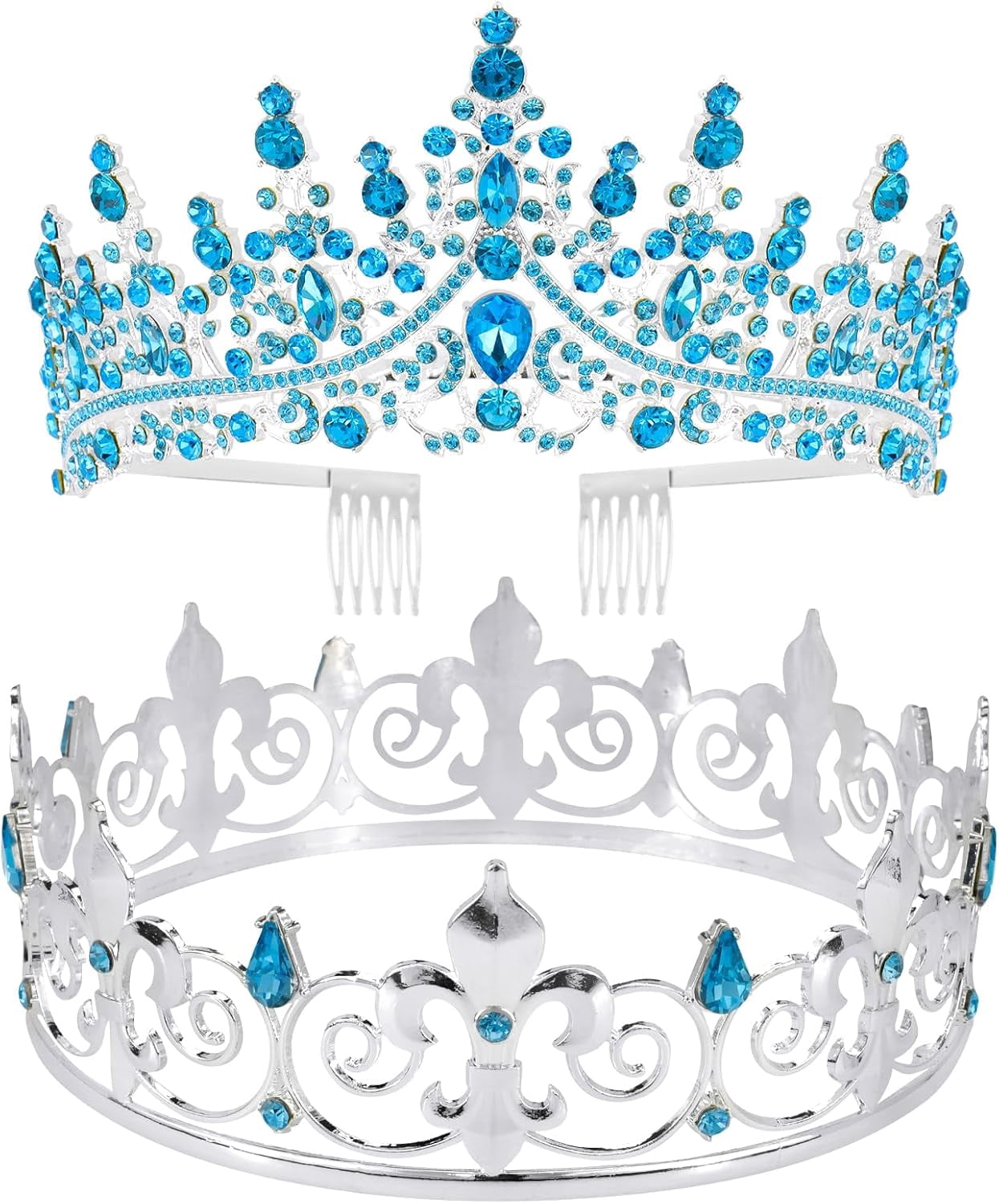 CoCoMangos 2 Pcs Crown for Men and Women Prince Crown Princess Tiaras ...