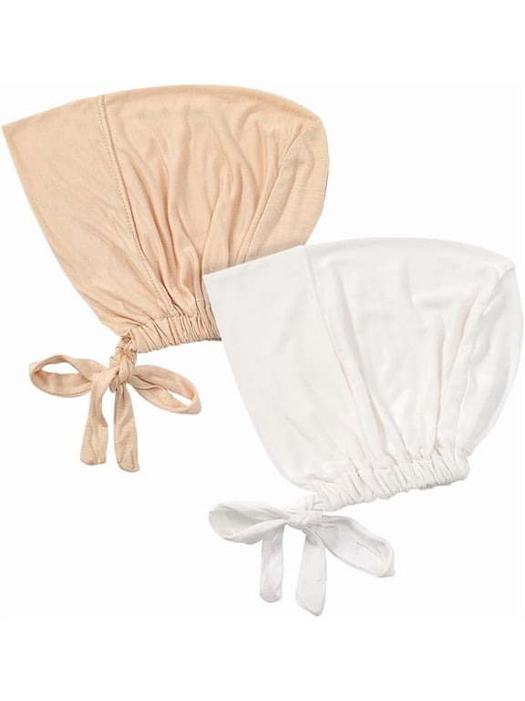 2 Pcs Women Hijab Undercap Islamic Muslim Under Hijab Cap Inner Under Scarf Hat Turban Breathable Head Bonnets
