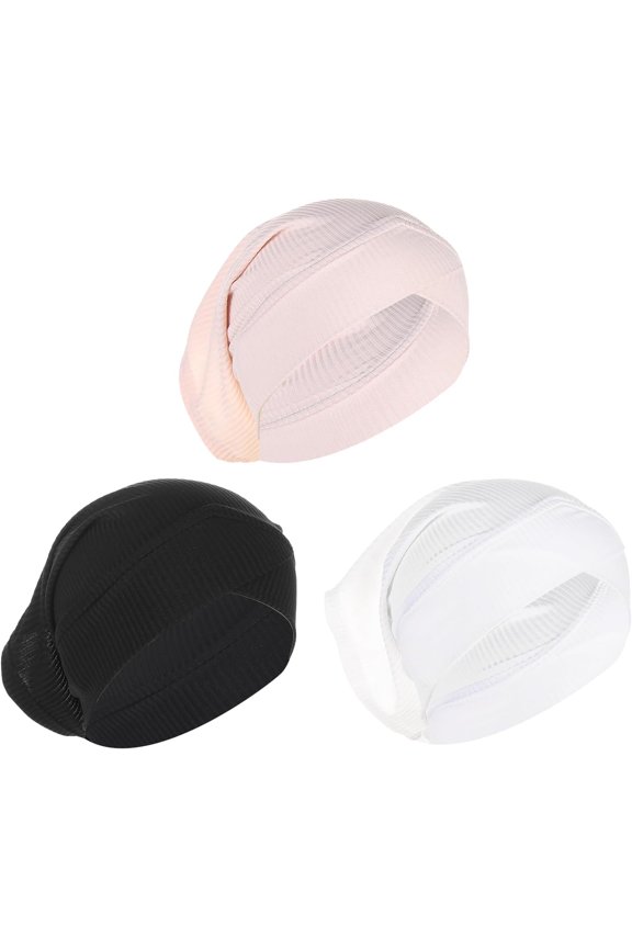 3 Pcs Muslim Inner Hijab Caps Women Solid Color Under Hijab Caps Stretchy Breathable Full Cover Undercap Tube Bonnet