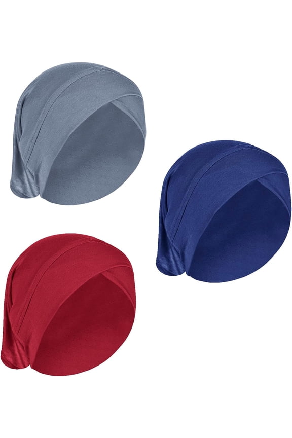 3 Pcs Muslim Inner Hijab Caps Women Solid Color Under Hijab Caps Stretchy Breathable Full Cover Undercap Tube Bonnet